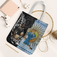New Zealand Argentina Rugby Tote Bag 2025 Los Pumas All Black Together - Polynesian Pride