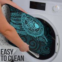 New Zealand Skull Darts Bathroom Set Aotearoa Maori Chest Tattoo Stylized Teal - Polynesian Pride