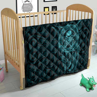 New Zealand Skull Darts Quilt Aotearoa Maori Chest Tattoo Stylized Teal - Polynesian Pride