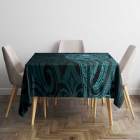 New Zealand Skull Darts Tablecloth Aotearoa Maori Chest Tattoo Stylized Teal - Polynesian Pride