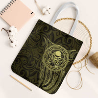 New Zealand Skull Darts Tote Bag Aotearoa Maori Chest Tattoo Stylized Gold - Polynesian Pride