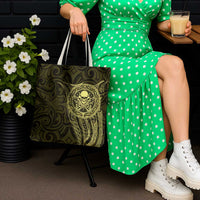 New Zealand Skull Darts Tote Bag Aotearoa Maori Chest Tattoo Stylized Gold - Polynesian Pride