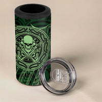 New Zealand Skull Darts 4 in 1 Can Cooler Tumbler Aotearoa Maori Chest Tattoo Stylized Green - Polynesian Pride