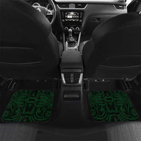 New Zealand Skull Darts Car Mats Aotearoa Maori Chest Tattoo Stylized Green - Polynesian Pride