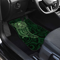 New Zealand Skull Darts Car Mats Aotearoa Maori Chest Tattoo Stylized Green - Polynesian Pride