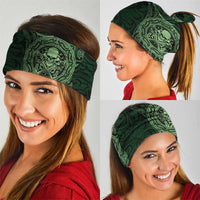 New Zealand Skull Darts Neck Gaiter Aotearoa Maori Chest Tattoo Stylized Green - Polynesian Pride