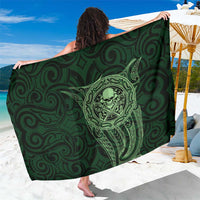 New Zealand Skull Darts Sarong Aotearoa Maori Chest Tattoo Stylized Green - Polynesian Pride