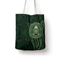 New Zealand Skull Darts Tote Bag Aotearoa Maori Chest Tattoo Stylized Green - Polynesian Pride