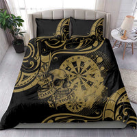 New Zealand Darts Bedding Set Skull In Dart We Trust Maori Pattern - Polynesian Pride