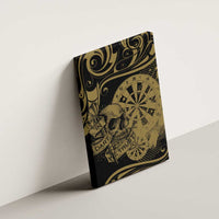 New Zealand Darts Canvas Wall Art Skull In Dart We Trust Maori Pattern - Polynesian Pride