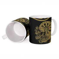 New Zealand Darts Ceramic Mug Skull In Dart We Trust Maori Pattern - Polynesian Pride