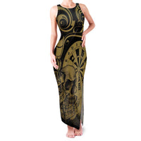 New Zealand Darts Family Matching Tank Maxi Dress and Hawaiian Shirt Skull In Dart We Trust Maori Pattern - Polynesian Pride