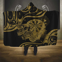New Zealand Darts Hooded Blanket Skull In Dart We Trust Maori Pattern - Polynesian Pride
