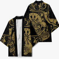 New Zealand Darts Kimono Skull In Dart We Trust Maori Pattern - Polynesian Pride