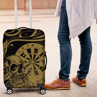 New Zealand Darts Luggage Cover Skull In Dart We Trust Maori Pattern - Polynesian Pride