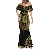 New Zealand Darts Mermaid Dress Skull In Dart We Trust Maori Pattern - Polynesian Pride