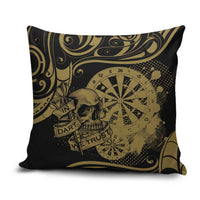 New Zealand Darts Pillow Cover Skull In Dart We Trust Maori Pattern - Polynesian Pride
