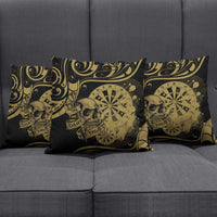 New Zealand Darts Pillow Cover Skull In Dart We Trust Maori Pattern - Polynesian Pride