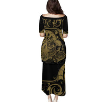 New Zealand Darts Puletasi Skull In Dart We Trust Maori Pattern - Polynesian Pride