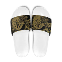 New Zealand Darts Slide Sandals Skull In Dart We Trust Maori Pattern - Polynesian Pride