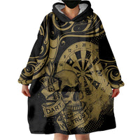 New Zealand Darts Wearable Blanket Hoodie Skull In Dart We Trust Maori Pattern - Polynesian Pride