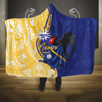 Nauru Angam Day Hooded Blanket Naoero Frigatebird With Flag Proud