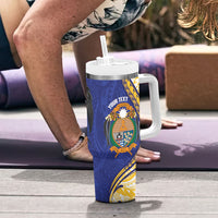 Personalised Nauru Angam Day Tumbler With Handle Naoero Frigatebird With Flag Proud