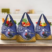 Magnificent Frigatebird Nauru Grocery Bag Pandanus Weaving Polynesian Pattern