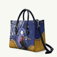 Magnificent Frigatebird Nauru Leather Bag Pandanus Weaving Polynesian Pattern