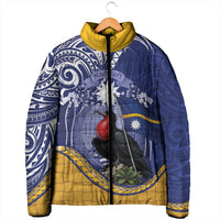 Magnificent Frigatebird Nauru Padded Jacket Pandanus Weaving Polynesian Pattern