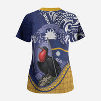 Magnificent Frigatebird Nauru Scrub Top Pandanus Weaving Polynesian Pattern