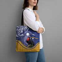 Magnificent Frigatebird Nauru Tote Bag Pandanus Weaving Polynesian Pattern