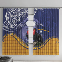 Magnificent Frigatebird Nauru Window Curtain Pandanus Weaving Polynesian Pattern