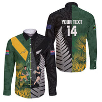 New Zealand and South Africa Rugby Custom Family Matching Off Shoulder Short Dress and Hawaiian Shirt Ultimate Rivalry All Black Springboks