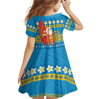 Tuvalu Christmas Family Matching Mermaid Dress and Hawaiian Shirt Cute Santa Manuia te Kilisimasi - Polynesian Pride