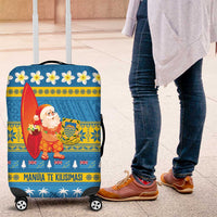Tuvalu Christmas Luggage Cover Cute Santa Manuia te Kilisimasi - Polynesian Pride