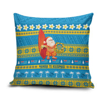 Tuvalu Christmas Pillow Cover Cute Santa Manuia te Kilisimasi - Polynesian Pride