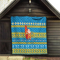 Tuvalu Christmas Quilt Cute Santa Manuia te Kilisimasi - Polynesian Pride
