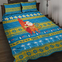 Tuvalu Christmas Quilt Bed Set Cute Santa Manuia te Kilisimasi - Polynesian Pride