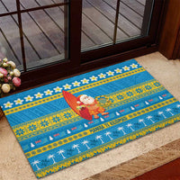 Tuvalu Christmas Rubber Doormat Cute Santa Manuia te Kilisimasi - Polynesian Pride