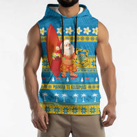 Tuvalu Christmas Sleeveless Hoodie Cute Santa Manuia te Kilisimasi - Polynesian Pride