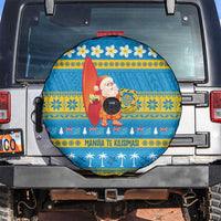 Tuvalu Christmas Spare Tire Cover Cute Santa Manuia te Kilisimasi - Polynesian Pride