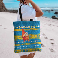 Tuvalu Christmas Tote Bag Cute Santa Manuia te Kilisimasi - Polynesian Pride