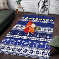 Nauru Christmas Area Rug Cute Santa Coat Of Arms Merry Xmas - Polynesian Pride