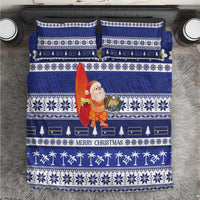 Nauru Christmas Bedding Set Cute Santa Coat Of Arms Merry Xmas - Polynesian Pride