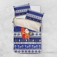 Nauru Christmas Bedding Set Cute Santa Coat Of Arms Merry Xmas - Polynesian Pride