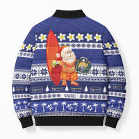 Nauru Christmas Bomber Puffer Jacket Cute Santa Coat Of Arms Merry Xmas - Polynesian Pride