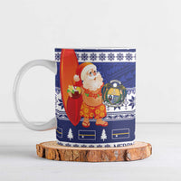 Nauru Christmas Ceramic Mug Cute Santa Coat Of Arms Merry Xmas - Polynesian Pride