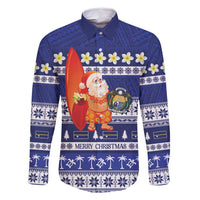 Nauru Christmas Family Matching Long Sleeve Bodycon Dress and Hawaiian Shirt Cute Santa Coat Of Arms Merry Xmas - Polynesian Pride