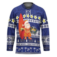 Nauru Christmas Hockey Jersey Cute Santa Coat Of Arms Merry Xmas - Polynesian Pride